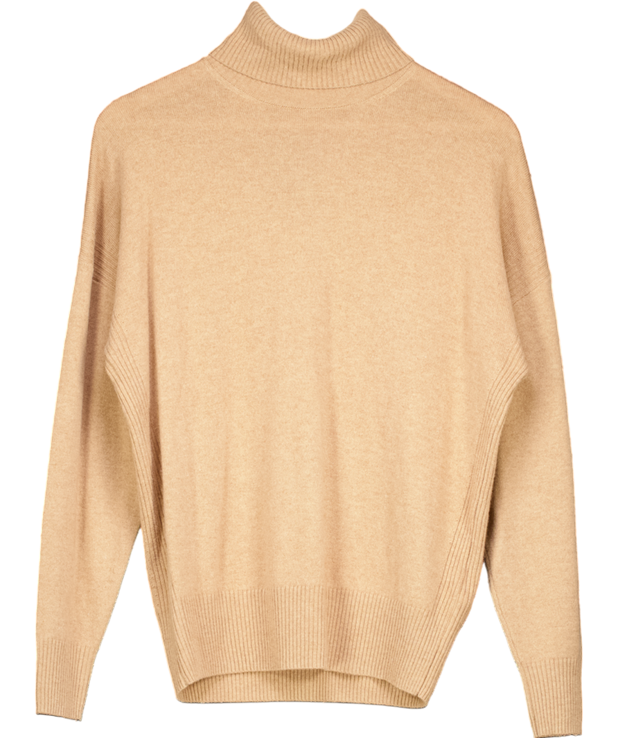 REISS Beige Nova Cashmere Blend Turtle Neck UK XS