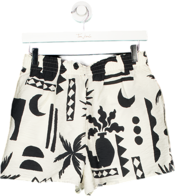 New Look Black and White Patterned Shorts UK 10