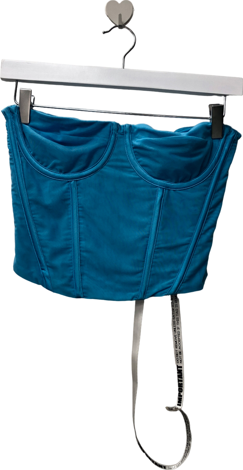 Mistress Rocks Blue Aqua Strapless Corset UK S