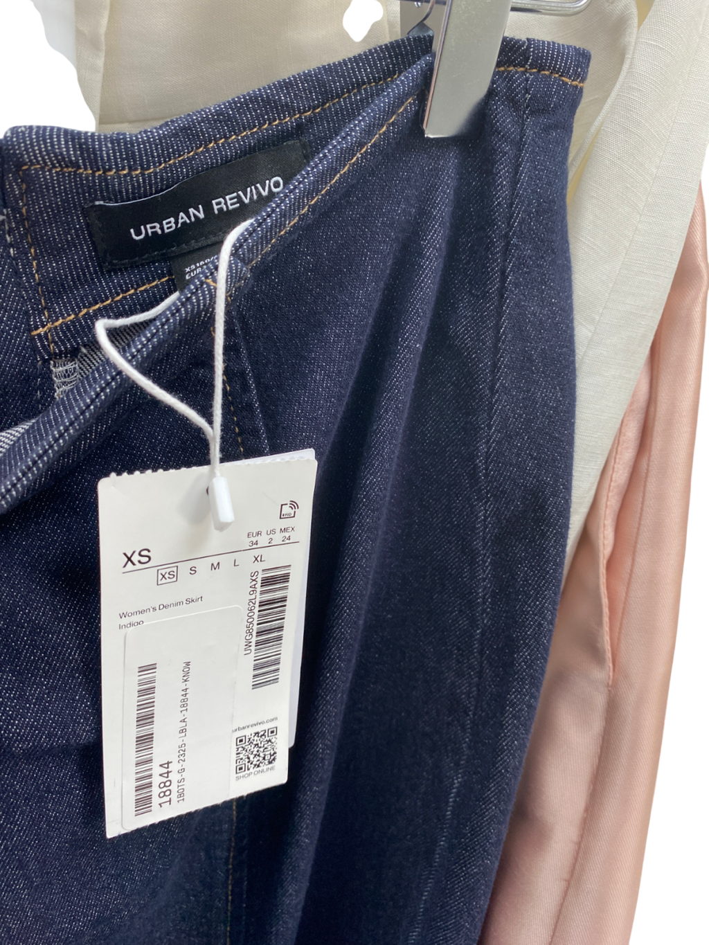 Urban Revivo Blue Mermaid Denim Midi Skirt UK XS