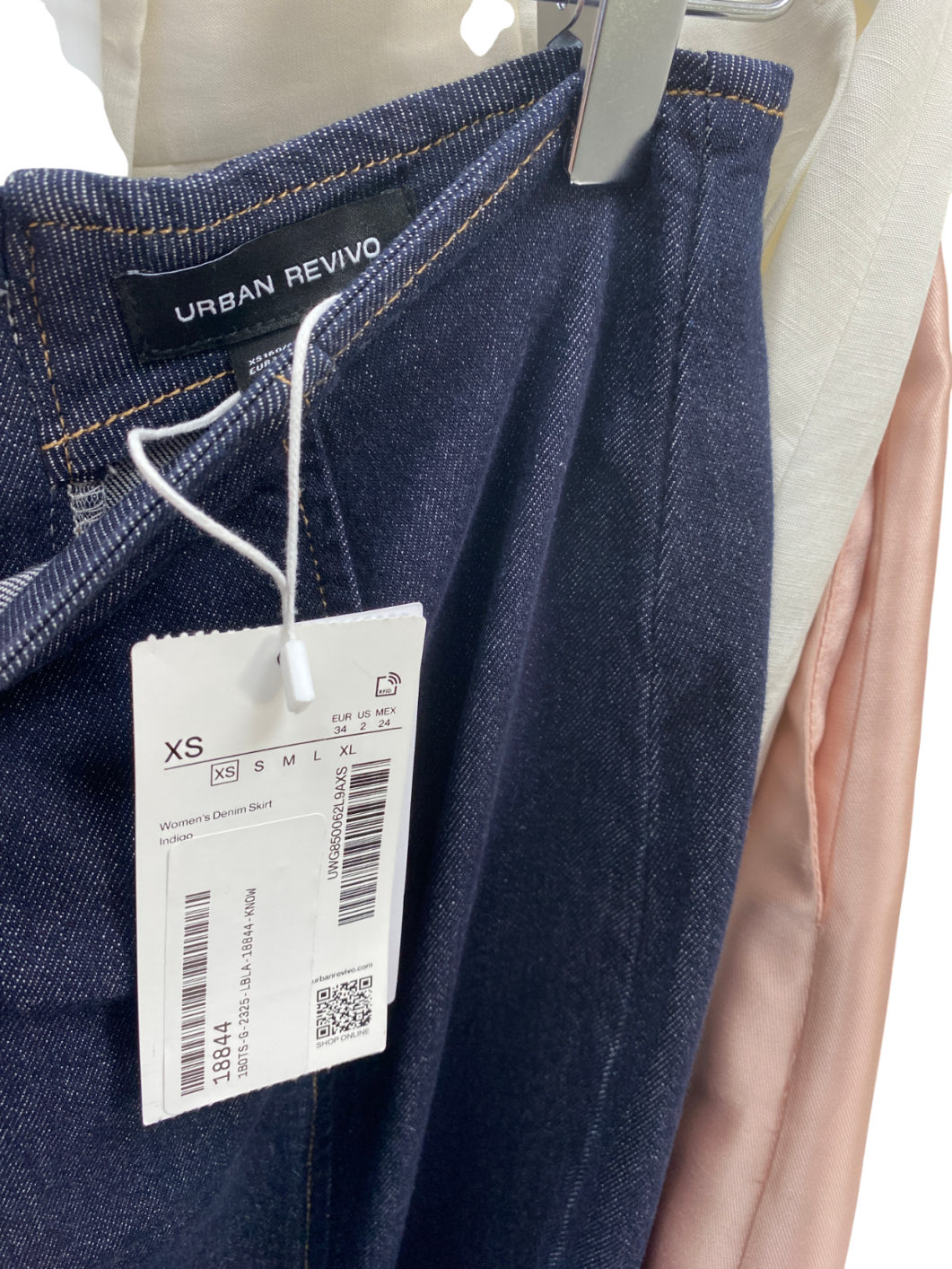 Urban Revivo Blue Mermaid Denim Midi Skirt UK XS