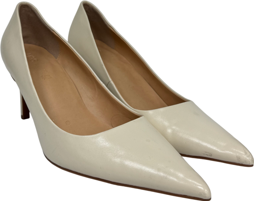 M&S Cream Stiletto Heel Pointed Court Shoes UK 8 EU 41 👠
