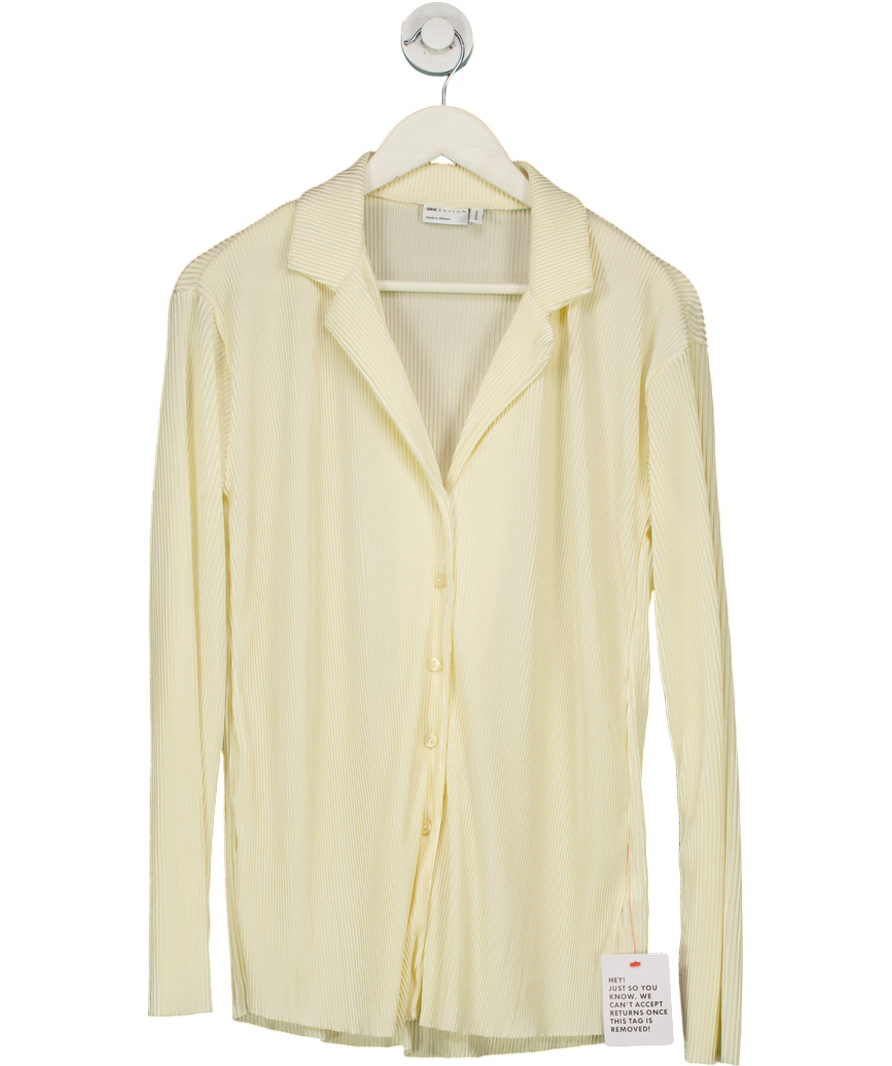 ASOS Cream Oversized Plisse Shirt UK 8