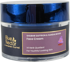 BLUE NECTAR Anti Aging Face Cream For Women With Saffron Sandalwood | Ayurvedic Alternate To Retinol Cream For Fine Lines & Wrinkles | Day & Night Face Moisturiser For Mature Skin 100g