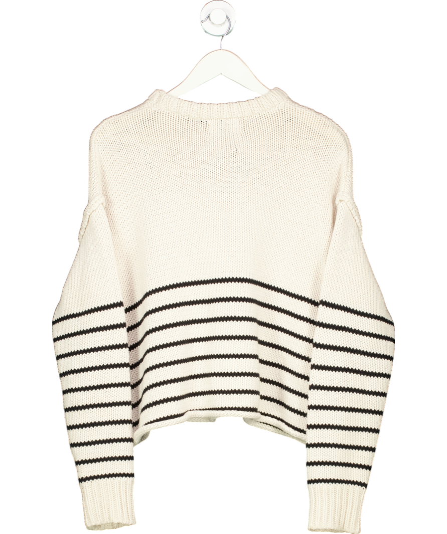 DISSH Beige Camille Stone Stripe Crop Jumper UK S