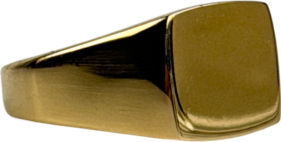 CRAFTD LONDON Square 18k Yellow Gold Plated Signet Ring SIZE U