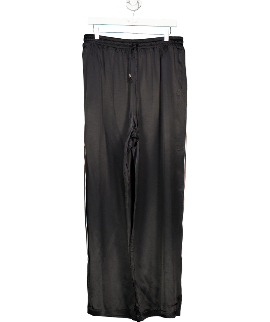 New Look Black Side Stripe Wide Leg Trousers UK 14