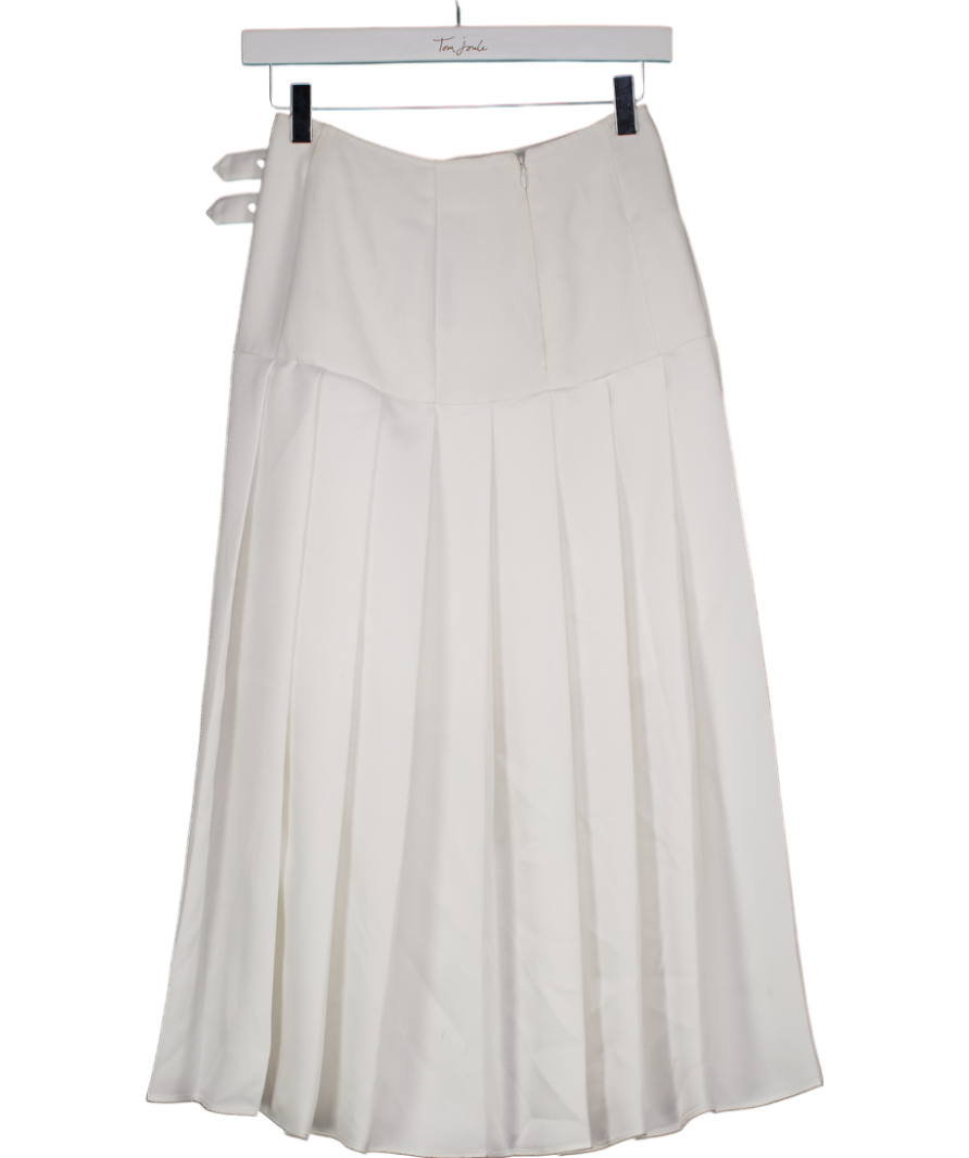 Karen Millen White Pleated Midi Skirt UK 6
