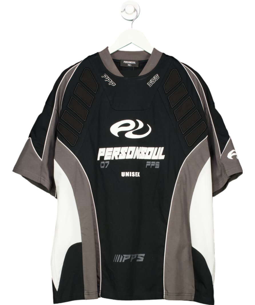 PersonSoul Black Split Sleeve Racing T-shirt UK L