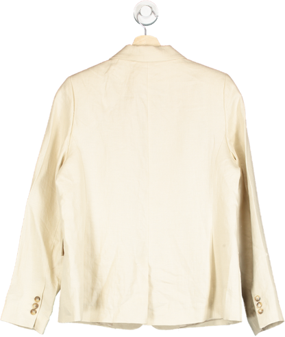 Anthropologie Beige Linen Blazer Jacket UK 14