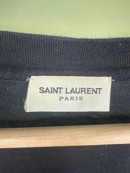 Saint Laurent Black Signature logo T-Shirt XL