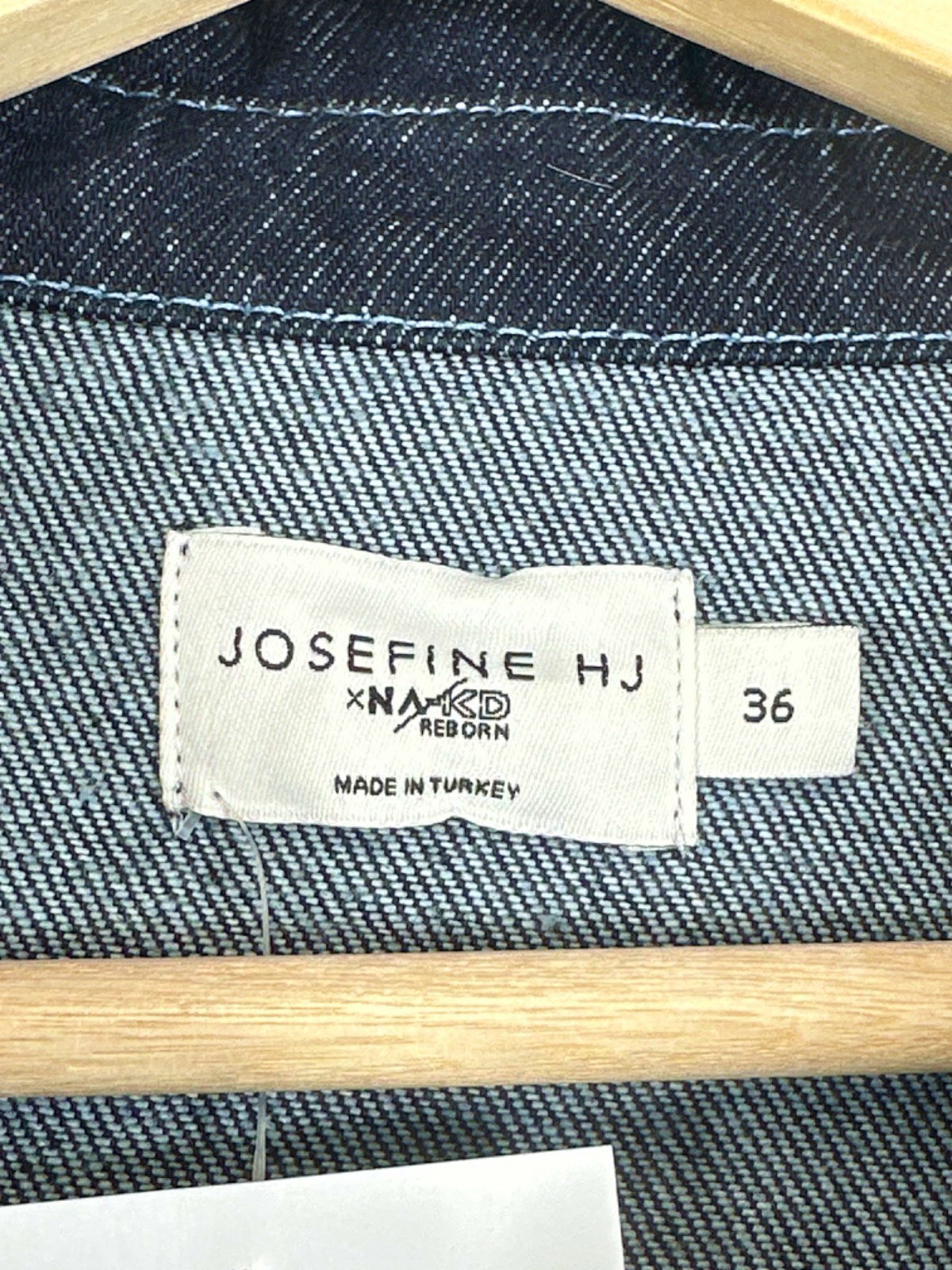 NA-KD Navy Denim Shirt UK XS