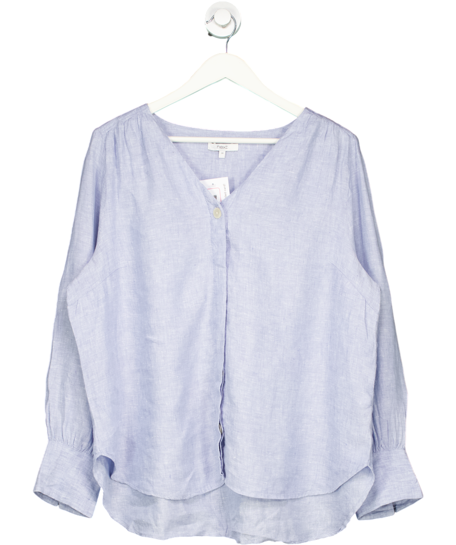 Next Blue Loose Linen Blouse UK 20