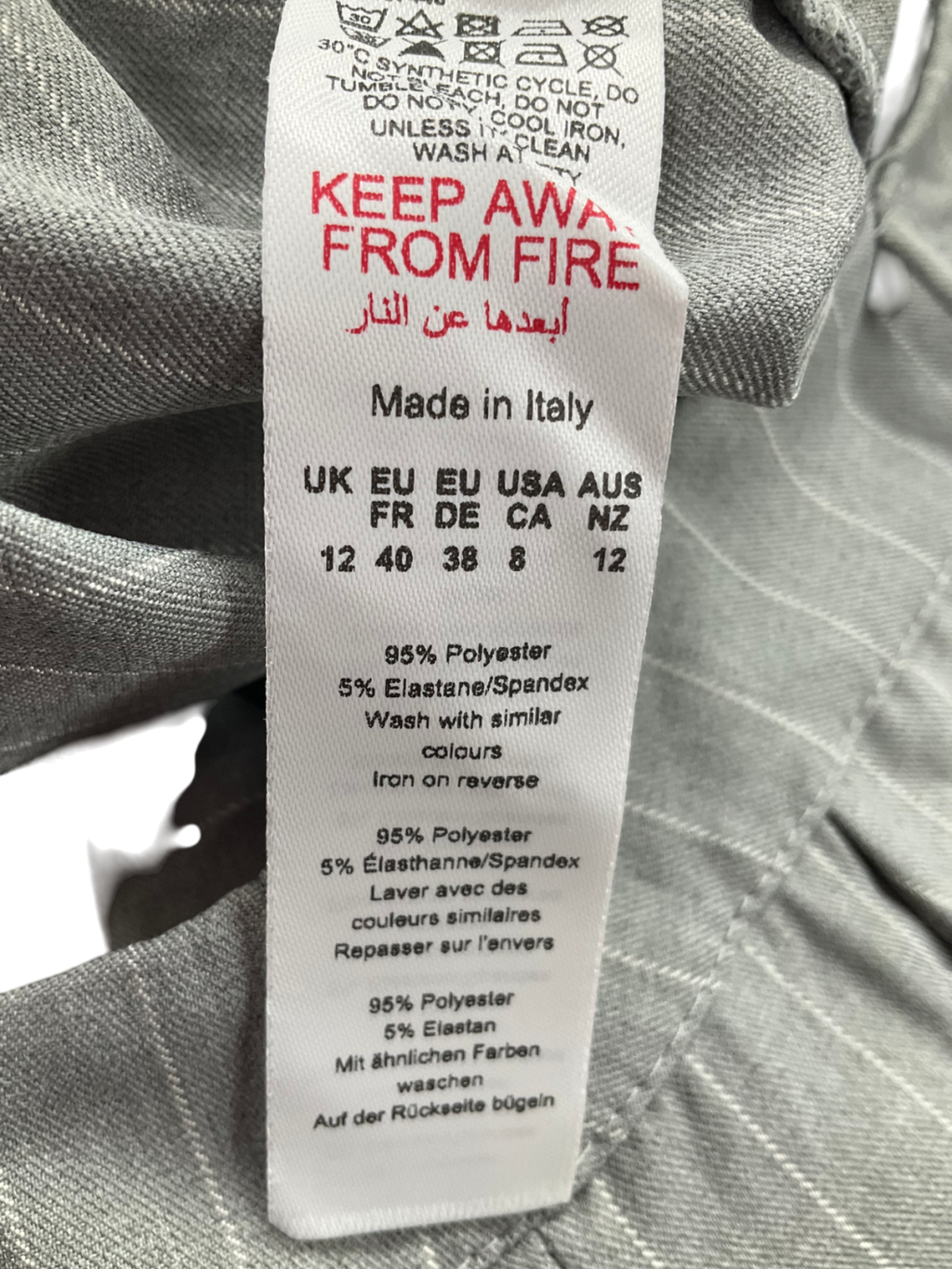 boohoo Grey Pinstripe Cargo Jort Culottes UK 12