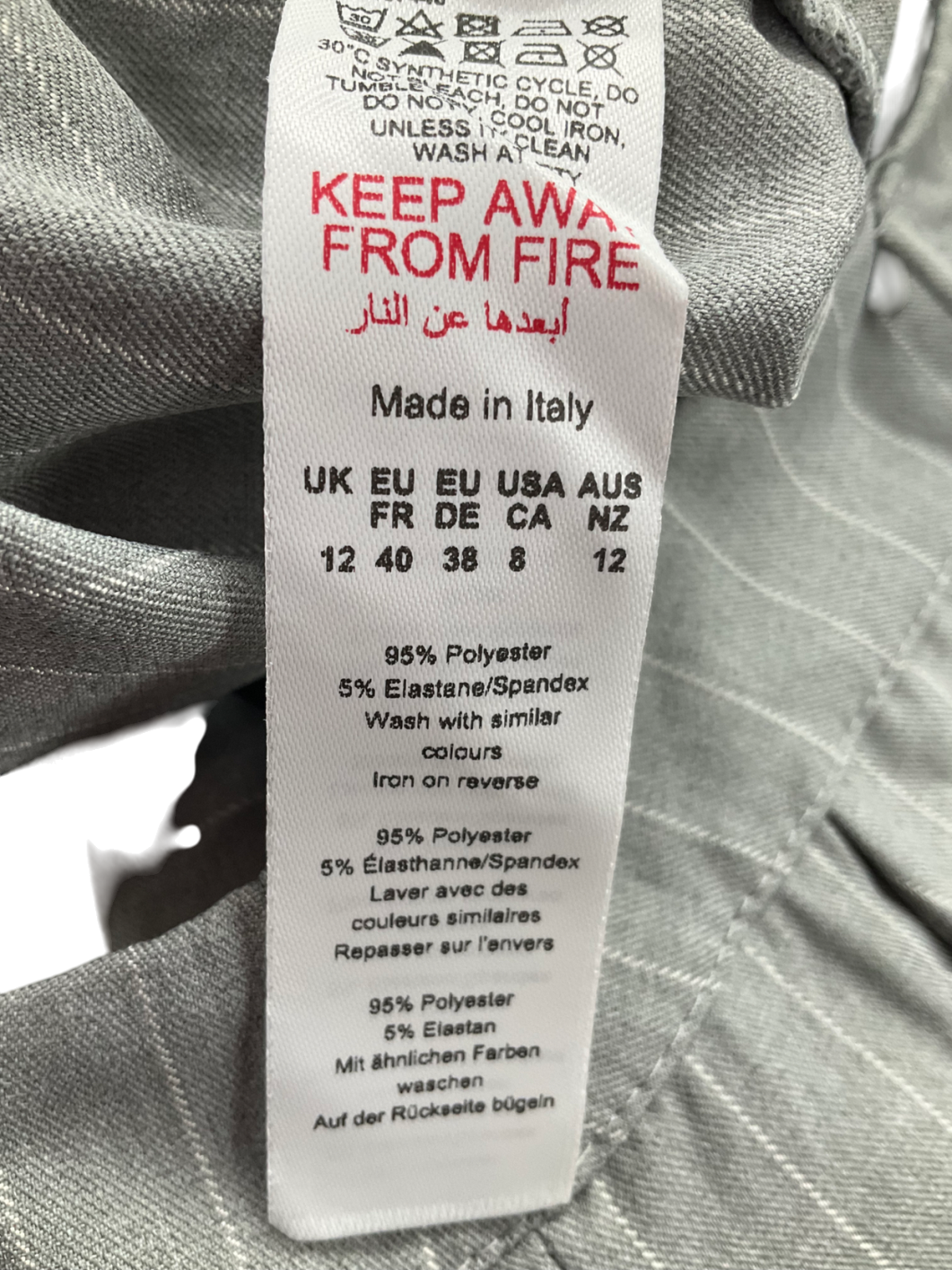 boohoo Grey Pinstripe Cargo Jort Culottes UK 12