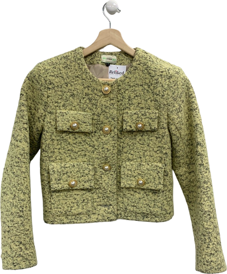 Choux GreenTweed Jacket with Pearl Buttons UK S