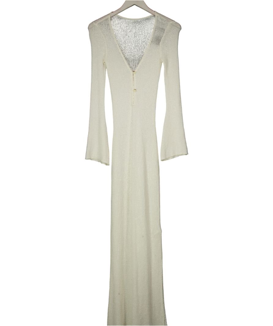 T/ALA White La Sirena Multiway Resort Knit Maxi Dress - Coconut Milk UK S