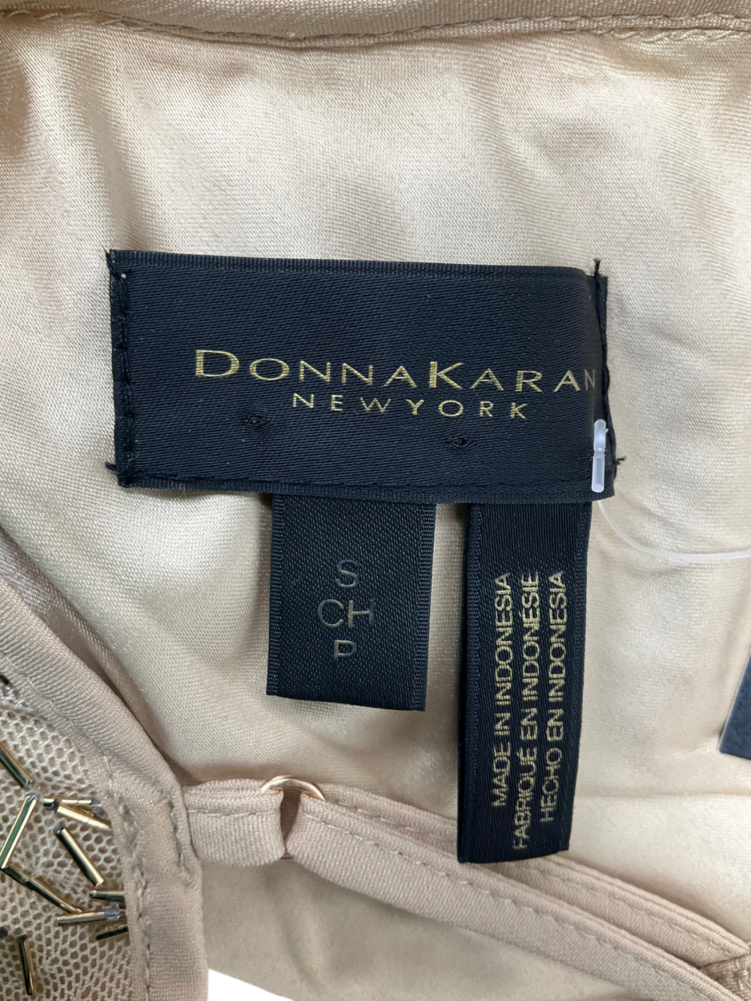 Donna Karan Metallic Bugle Beaded Dress UK S