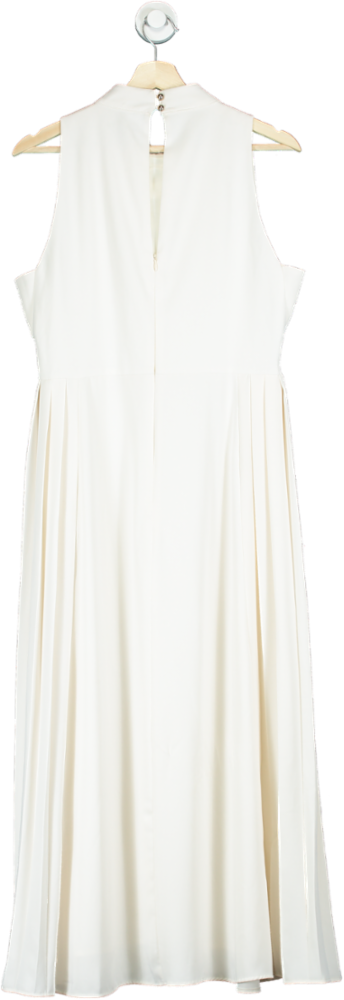 Karen Millen Ivory Soft Tailored Pleated Panel Midaxi Dress UK 12