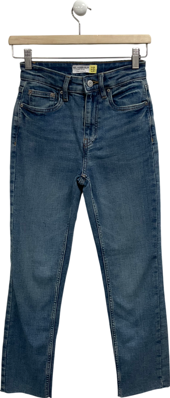 Next Blue Relaxed Slim Fit Mid Rise Jeans UK 6