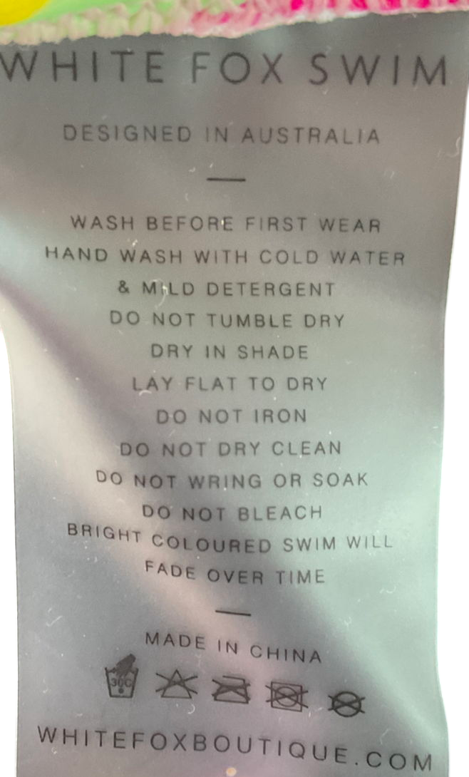 White Fox Multicoloured Golden Hour Bikini Set UK XS