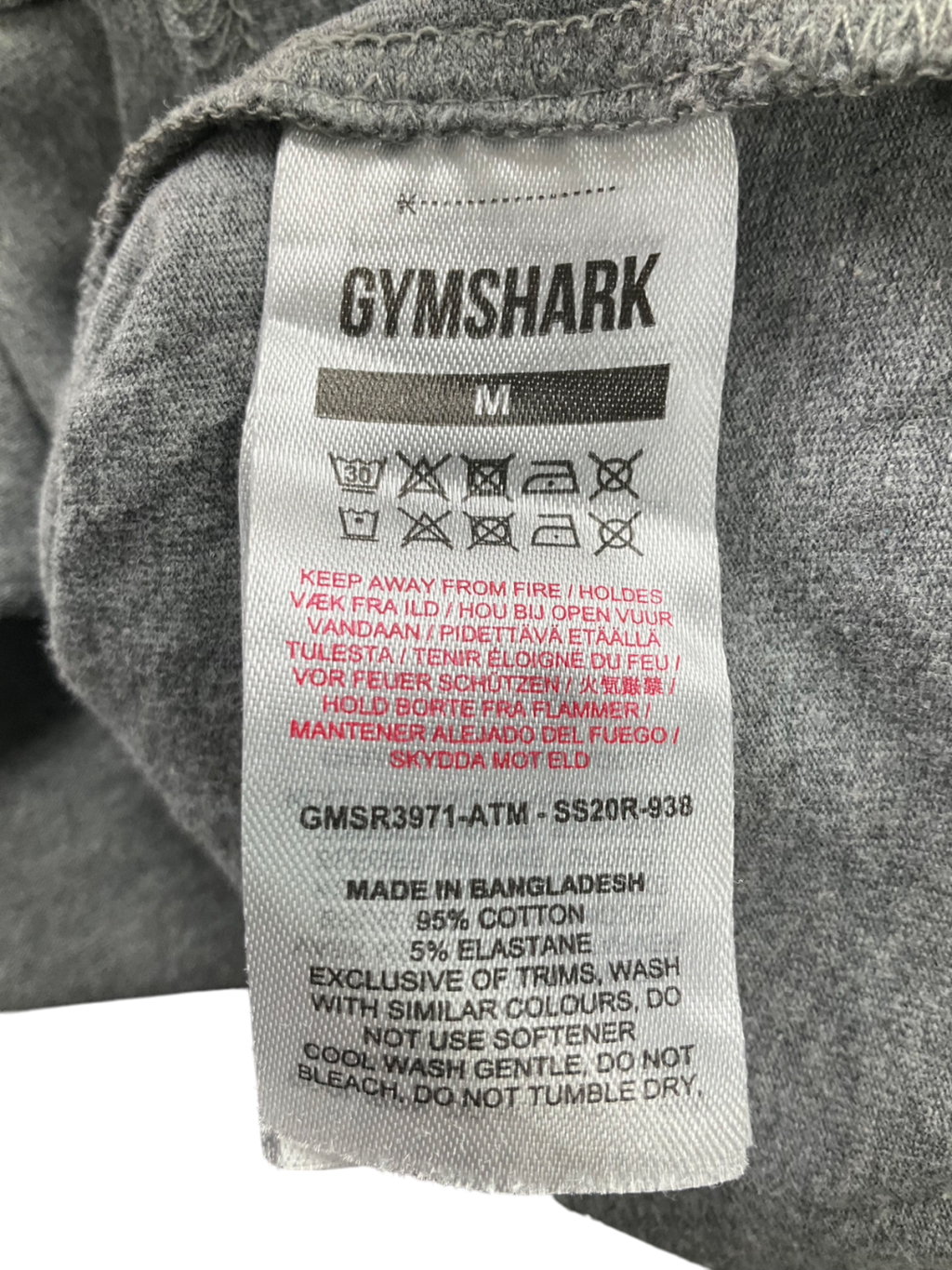 gymshark Grey Graphic Stringer UK M