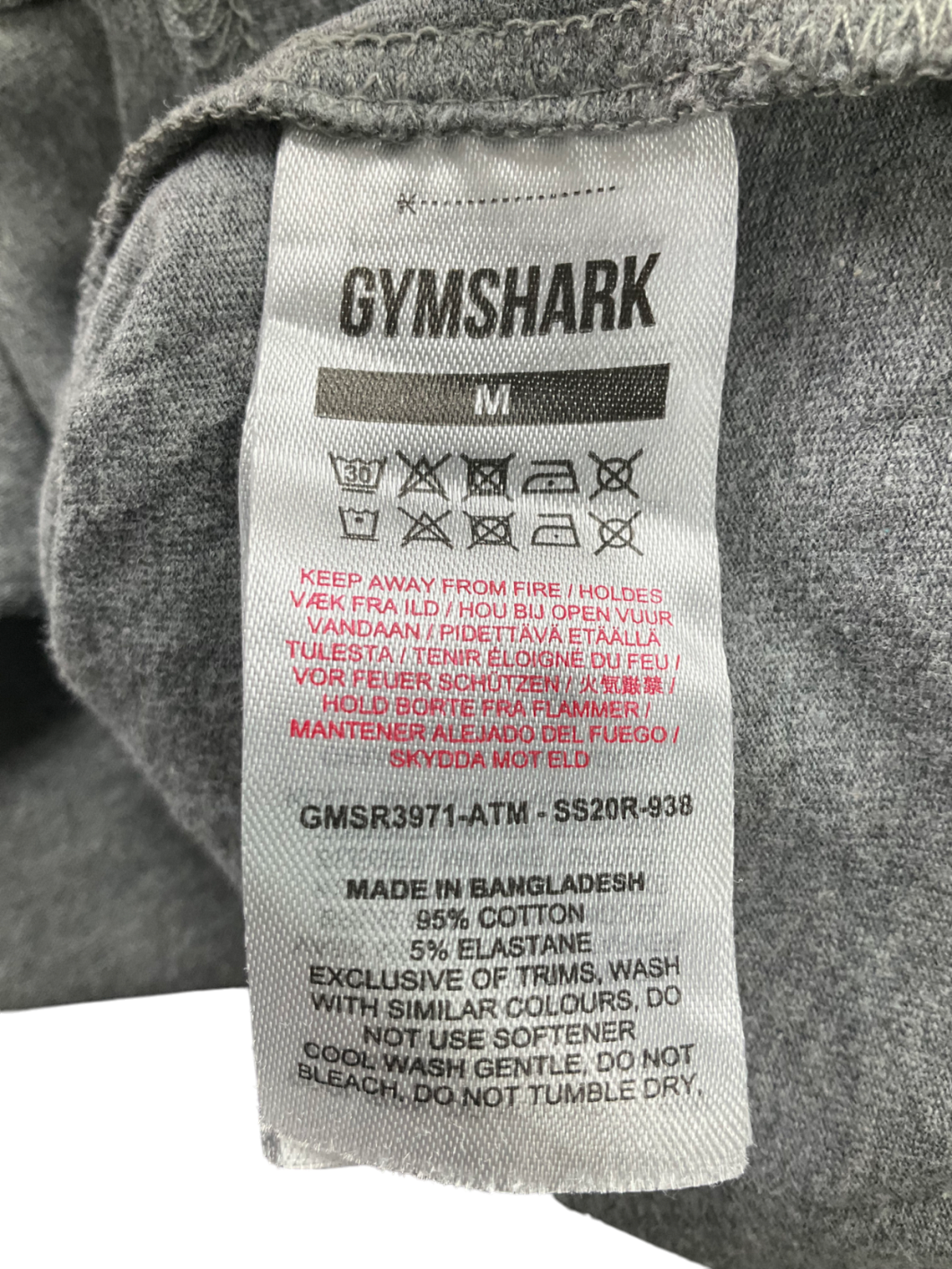 gymshark Grey Graphic Stringer UK M