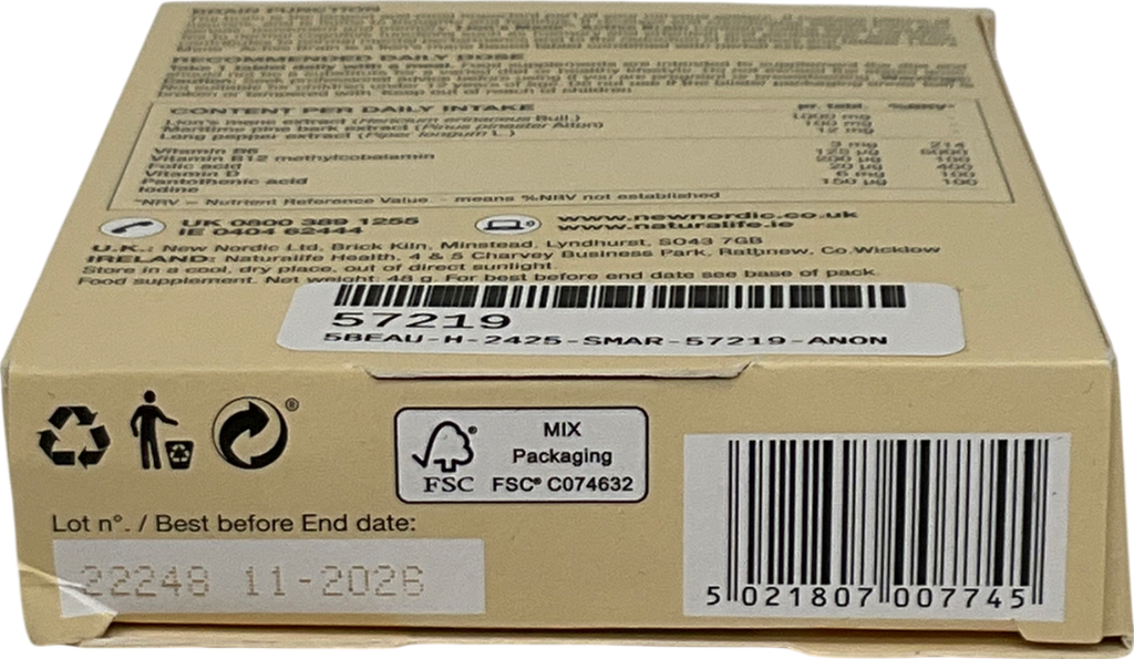 new nordic Lions Mane Active Brain 30ml tablets