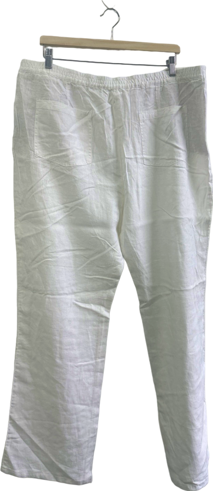 Boden White Linen Trousers UK 20L