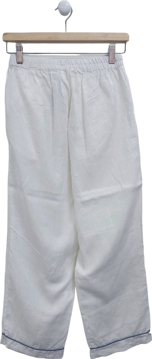 Piglet White Linen Trousers UK S