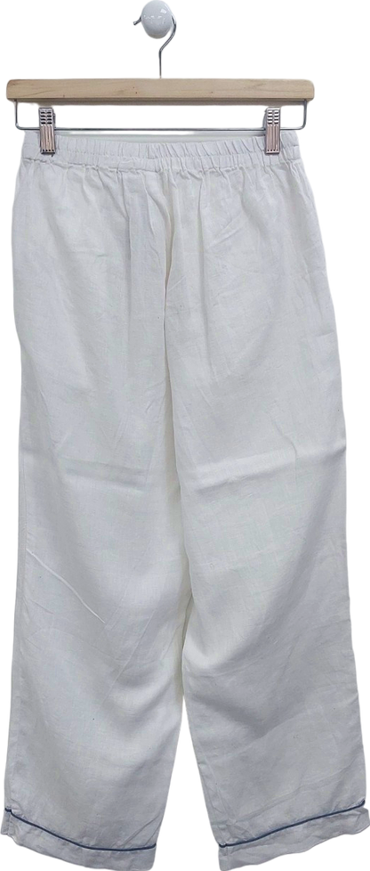 Piglet White Linen Trousers UK S