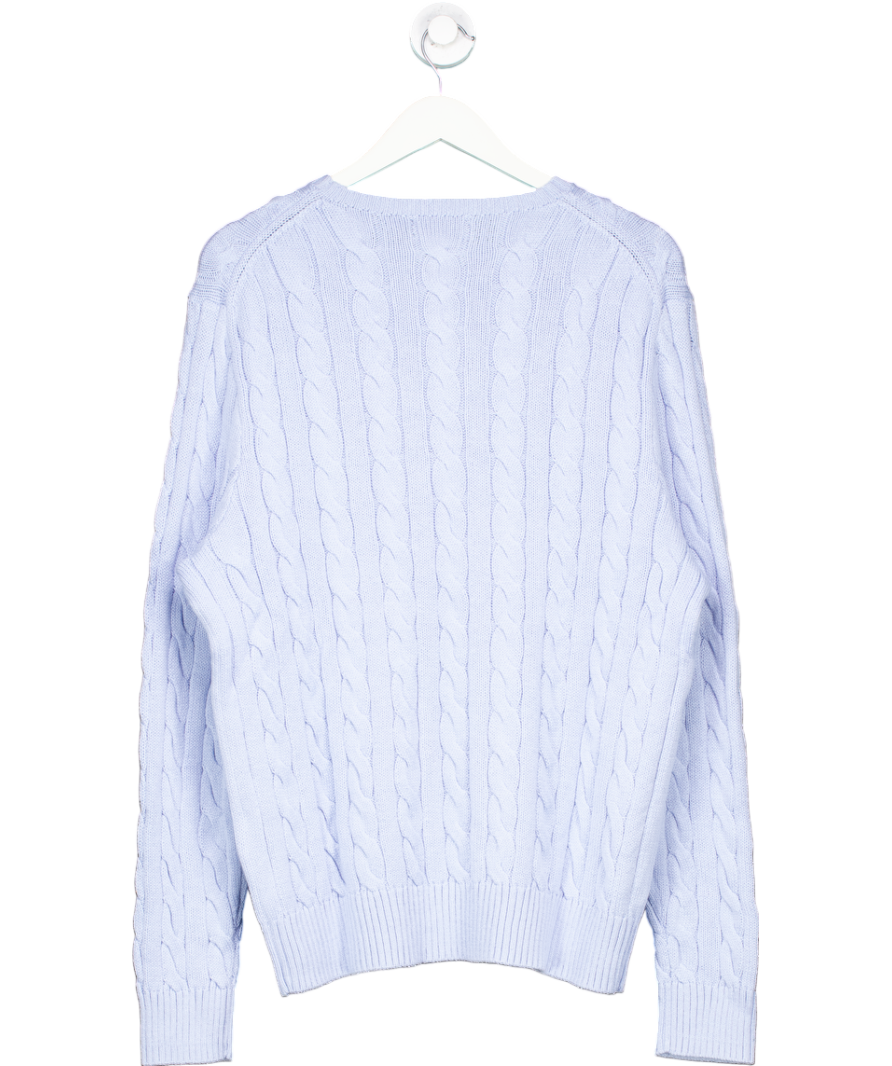 Polo Ralph Lauren Blue Cotton Cable Knit Sweater UK L