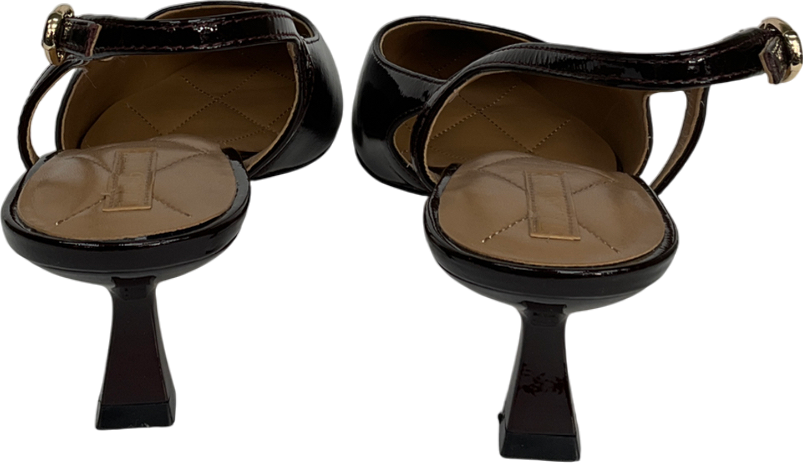 TALBOTS Red Olivia Slingback Kitten Heel Pumps - Crinkle Patent UK 7.5 EU 40.5 👠