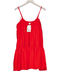 H&M Red Relaxed Strappy Smock Dress UK M