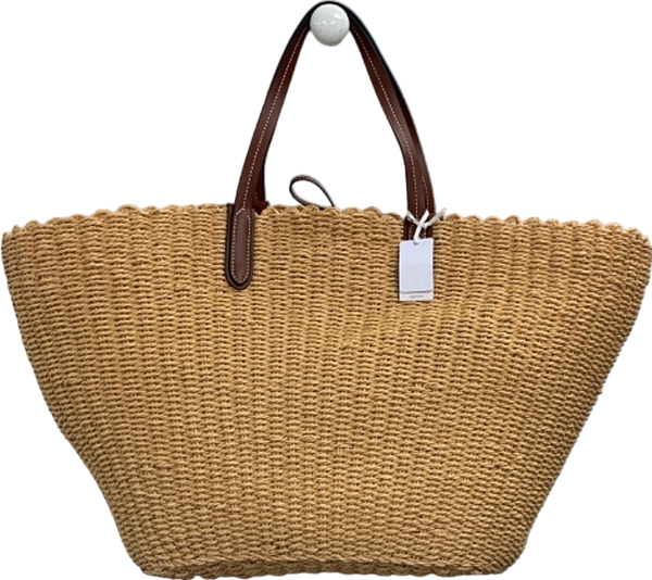 White company straw bag top