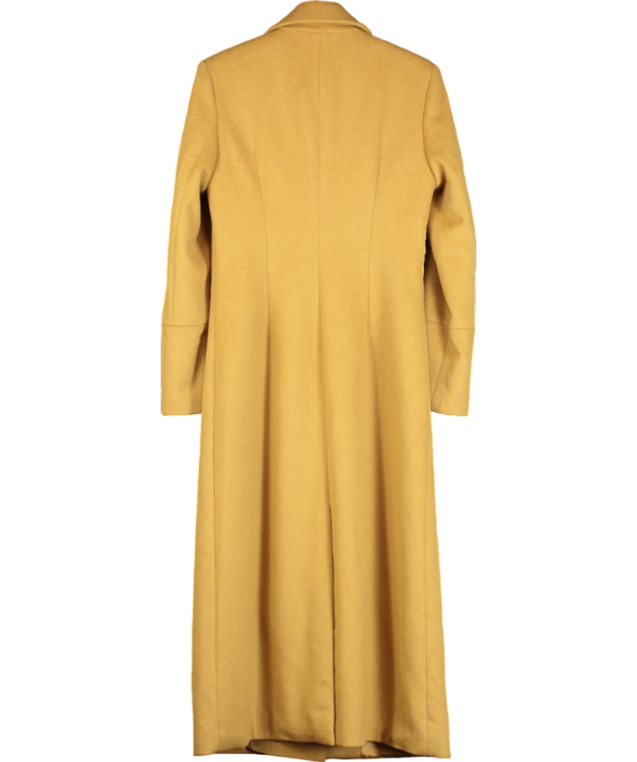 NA-KD Yellow Long Wool Blend Coat UK 8