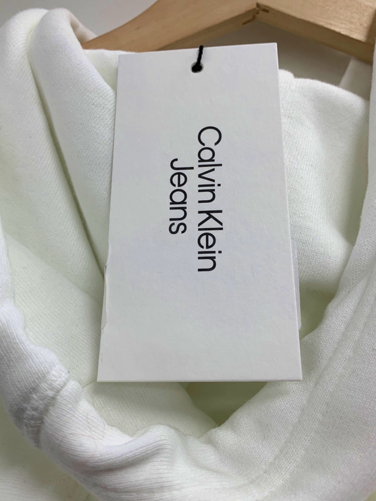 Calvin Klein White Hoodie Sweatshirt UK M