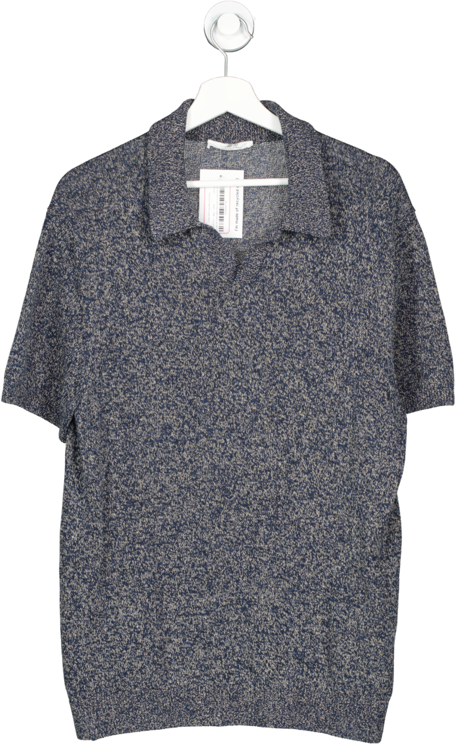 MR PORTER Blue Cotton And Linen Blend Polo Shirt UK M