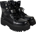 Charles & Keith Black Eliot Platform Combat Boots UK 4 EU 37