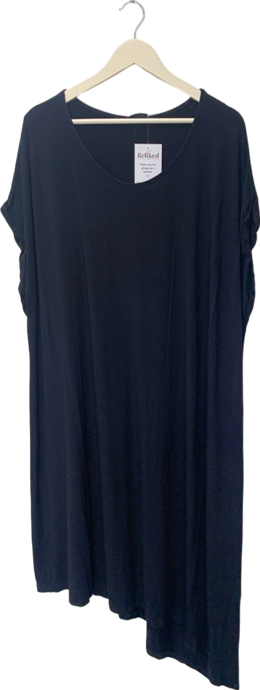 Yours Black Asymmetric Hem Dress UK 26