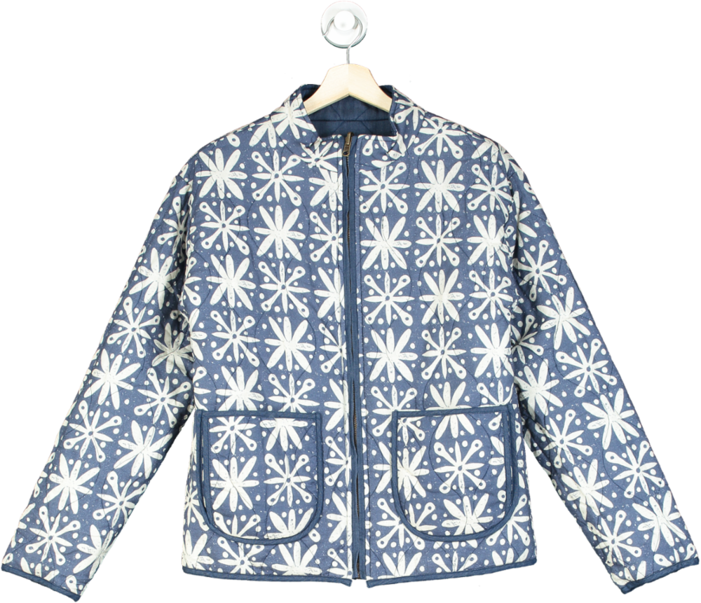WYSE LONDON Blue Piper Reversible Quilted Jacket UK 8