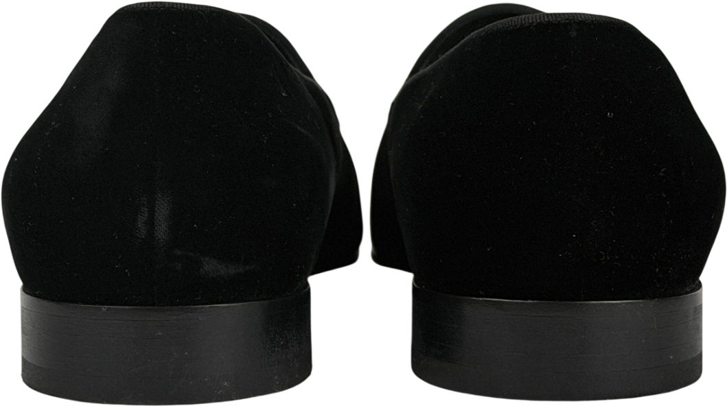 SUITSUPPLY Black Tuxedo Slip-on Cotton Velvet Loafer UK 10 EU 44 👞