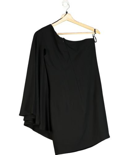 Karen Millen Black Compact Viscose One Shoulder Cape Mini Dress UK 6