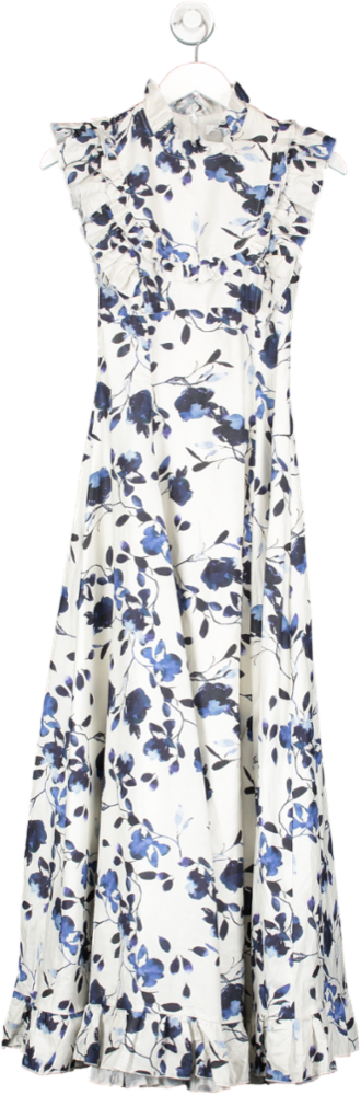ALB Anne Louise Everly Maxi Dress In Blue And White UK 8