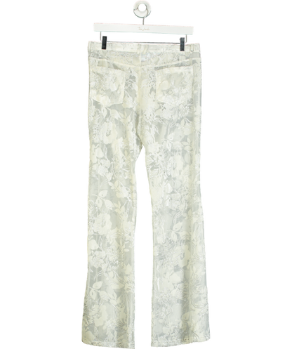 PROD Cream Velvet-flocked Semi-sheer Trousers UK M