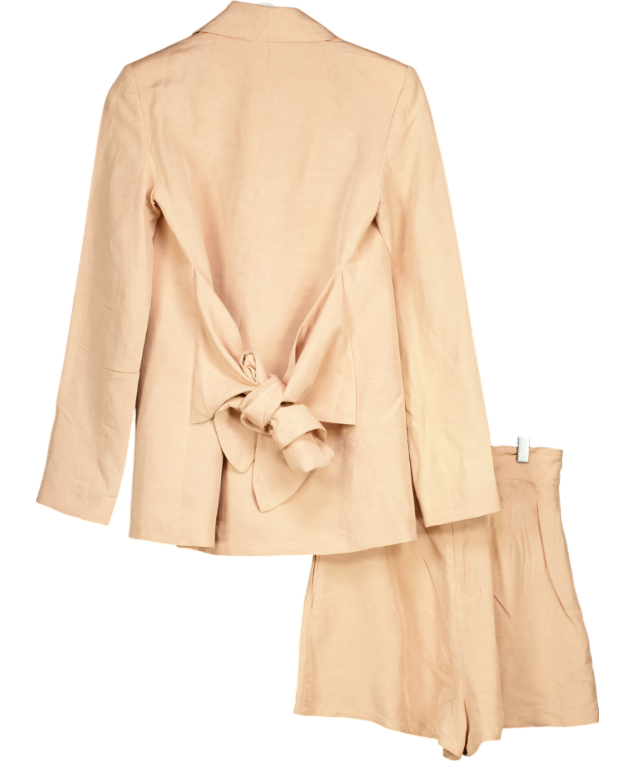 Heros Beige Tie Waist Blazer And Shorts Co-ord UK XS