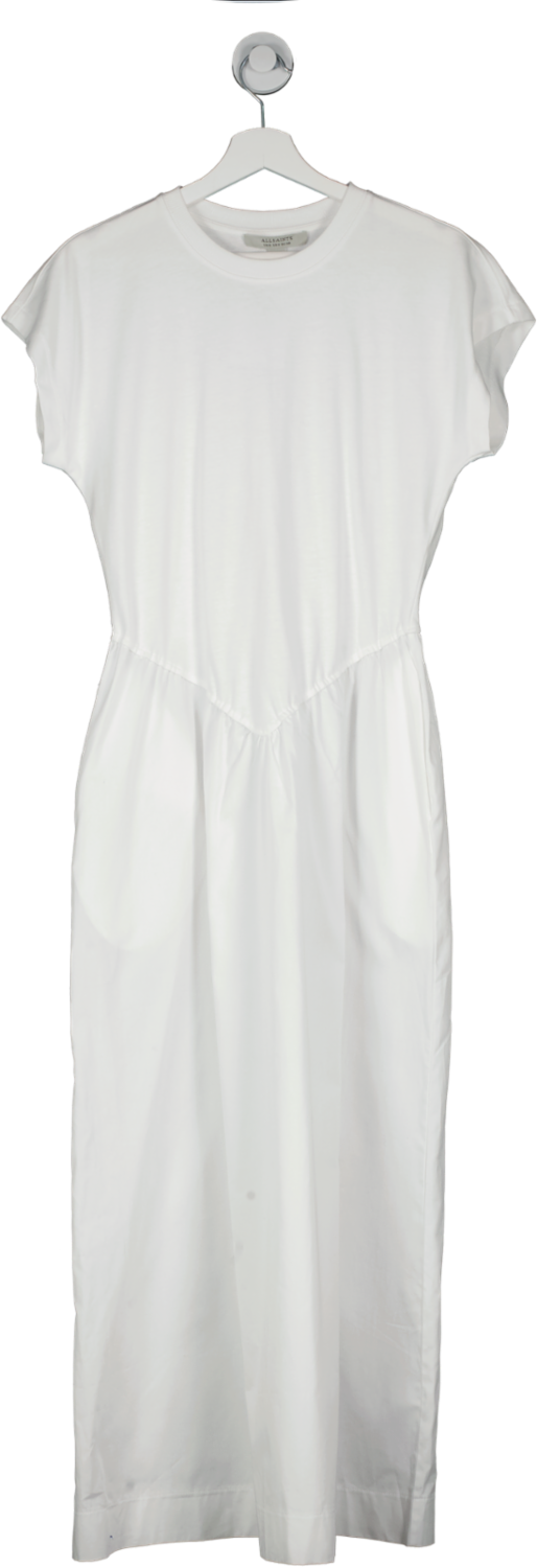 All Saints White Frankie Short Sleeve Maxi Dress UK 8