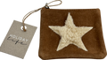 HOLIDAYLIFE Tan Brown Suede Leather Star Purse