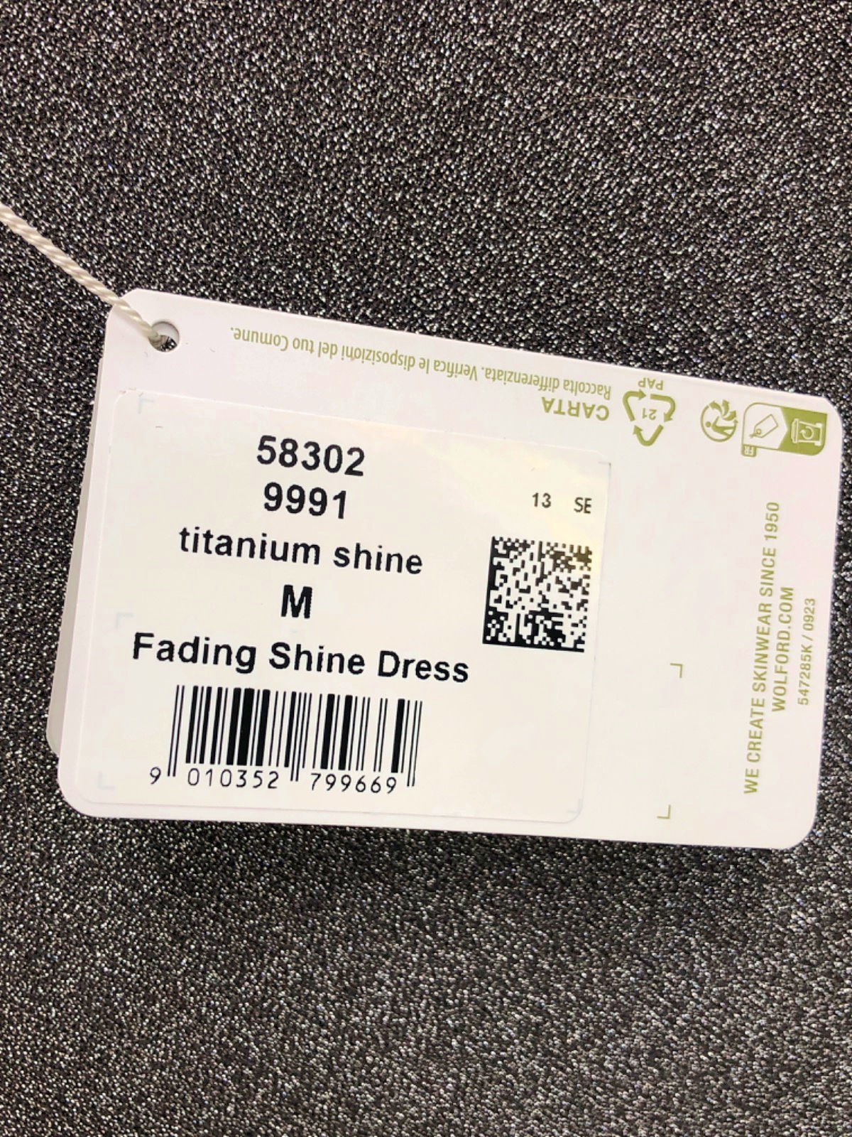 Wolford Titanium Shine Fading Shine Dress M