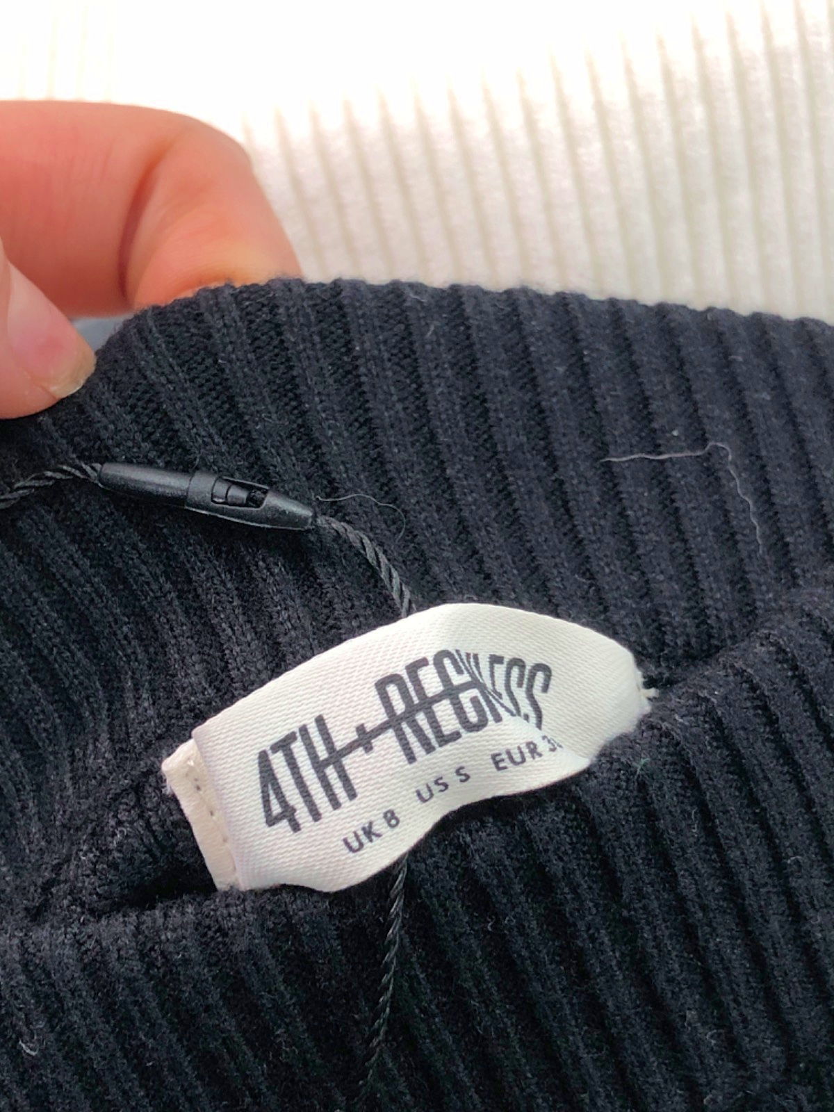 4th + Reckless Black and White Striped Knitted Skirt UK 8